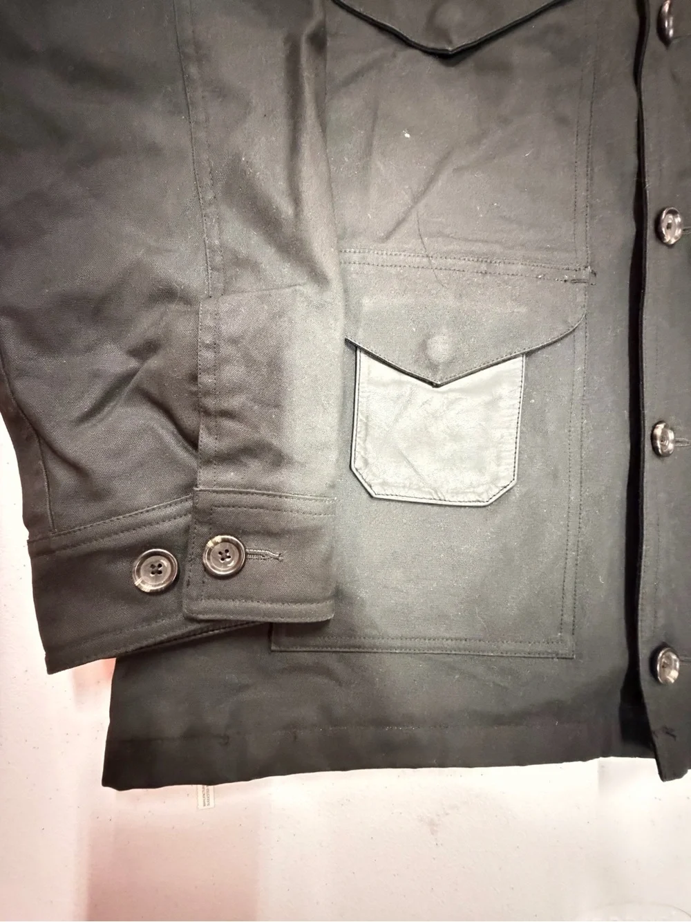 Polo Ralph Lauren Safari Hunting Field Jacket Leather Trim Black Men’s M